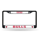 NBA Chicago Bulls 12" x 6" Black Metal Car/Truck Frame Automobile Accessory By Rico Industries