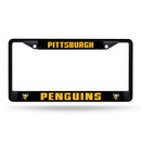 NHL Pittsburgh Penguins 12" x 6" Black Metal Car/Truck Frame Automobile Accessory By Rico Industries
