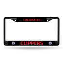 Los Angeles Clippers Black Metal License Plate Frame (Printed Insert)