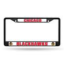 NHL Chicago Blackhawks 12" x 6" Black Metal Car/Truck Frame Automobile Accessory By Rico Industries