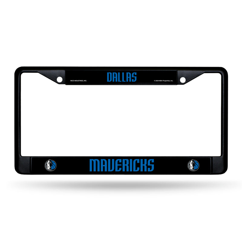 Dallas Mavericks Black Metal License Plate Frame (Printed Insert)