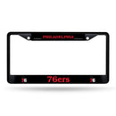 Philadelphia 76ers Black Metal License Plate Frame (Printed Insert)