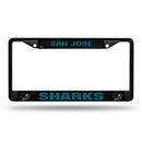 NHL San Jose Sharks 12" x 6" Black Metal Car/Truck Frame Automobile Accessory By Rico Industries