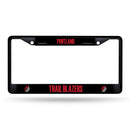 Portland Trail Blazers Black Metal License Plate Frame (Printed Insert)