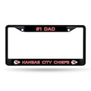 # 1 Dad Chiefs Black Chrome Frame