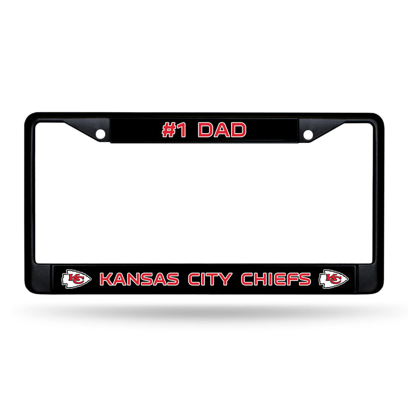 # 1 Dad Chiefs Black Chrome Frame