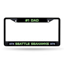 # 1 Dad Seahawks Black Chrome Frame