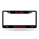 #1 Dad Bulls Black Chrome Frame