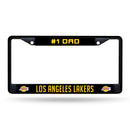 #1 Dad Lakers Black Chrome Frame