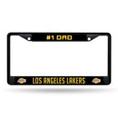#1 Dad Lakers Black Chrome Frame
