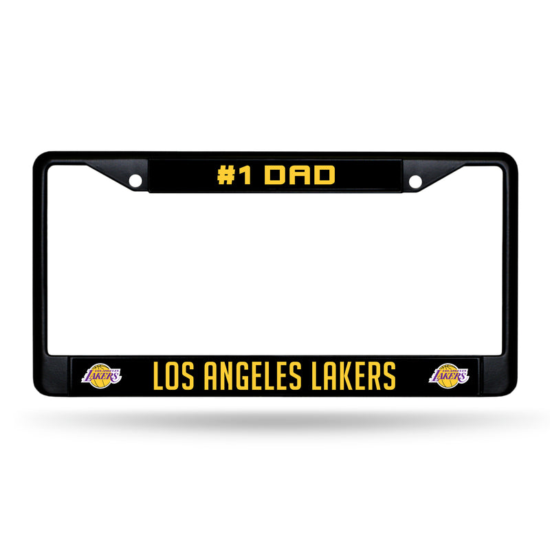 #1 Dad Lakers Black Chrome Frame