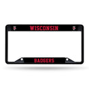Wisconsin Badgers Black Inverted Chrome Frame (Printed Inserts)