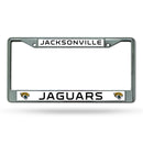 NFL Jacksonville Jaguars 12" x 6" Silver Chrome Car/Truck/SUV Auto Accessory By Rico Industries