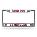 NCAA Florida State Seminoles 12" x 6" Silver Chrome Car/Truck/SUV Auto Accessory By Rico Industries