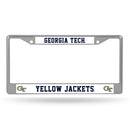 NCAA Georgia Tech Yellow Jackets 12" x 6" Silver Chrome Car/Truck/SUV Auto Accessory By Rico Industries