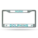 NFL Miami Dolphins 12" x 6" Silver Chrome Car/Truck/SUV Auto Accessory By Rico Industries