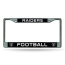 NFL Las Vegas Raiders 12" x 6" Silver Chrome Car/Truck/SUV Auto Accessory By Rico Industries