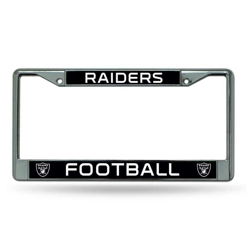 NFL Las Vegas Raiders 12" x 6" Silver Chrome Car/Truck/SUV Auto Accessory By Rico Industries