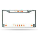 NCAA Clemson Tigers 12" x 6" Silver Chrome Car/Truck/SUV Auto Accessory By Rico Industries