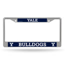 Yale Bulldogs Chrome License Plate Frame (Printed Inserts)