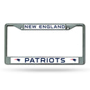 NFL New England Patriots 12" x 6" Silver Chrome Car/Truck/SUV Auto Accessory By Rico Industries