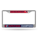 Patriots 6 Time Super Bowl Champions Chrome Frame