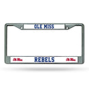 NCAA Mississippi Rebels 12" x 6" Silver Chrome Car/Truck/SUV Auto Accessory By Rico Industries