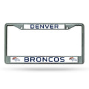 NFL Denver Broncos 12" x 6" Silver Chrome Car/Truck/SUV Auto Accessory By Rico Industries