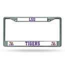 NCAA LSU Tigers 12" x 6" Silver Chrome Car/Truck/SUV Auto Accessory By Rico Industries