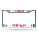 NCAA Louisville Cardinals 12" x 6" Silver Chrome Car/Truck/SUV Auto Accessory By Rico Industries