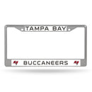 NFL Tampa Bay Buccaneers 12" x 6" Silver Chrome Car/Truck/SUV Auto Accessory By Rico Industries