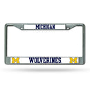 NCAA Michigan Wolverines 12" x 6" Silver Chrome Car/Truck/SUV Auto Accessory By Rico Industries