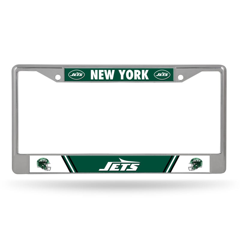 New York Jets Chrome License Plate Frame (Printed Inserts)