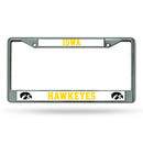 NCAA Iowa Hawkeyes 12" x 6" Silver Chrome Car/Truck/SUV Auto Accessory By Rico Industries