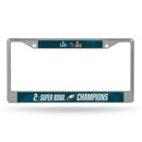 Philadelphia Eagles 2 Time Super Bowl Champions Chrome Frame