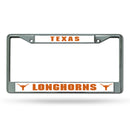 NCAA Texas Longhorns 12" x 6" Silver Chrome Car/Truck/SUV Auto Accessory By Rico Industries