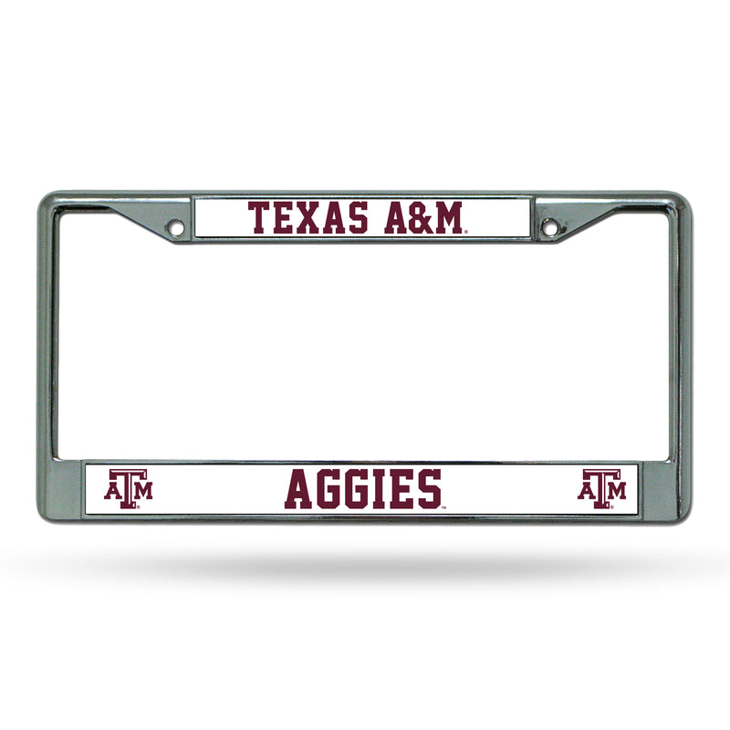 NCAA Texas A&M Aggies 12" x 6" Silver Chrome Car/Truck/SUV Auto Accessory By Rico Industries