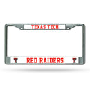 NCAA Texas Tech Red Raiders 12" x 6" Silver Chrome Car/Truck/SUV Auto Accessory By Rico Industries