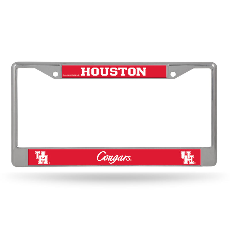 Houston Cougars Chrome License Plate Frame (Decal Insert)