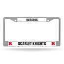 NCAA Rutgers Scarlet Knights 12" x 6" Silver Chrome Car/Truck/SUV Auto Accessory By Rico Industries