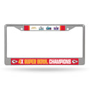 Kansas City Chiefs 4 Time Super Bowl Champions Chrome License Plate Frame