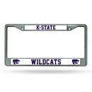 NCAA Kansas State Wildcats 12" x 6" Silver Chrome Car/Truck/SUV Auto Accessory By Rico Industries
