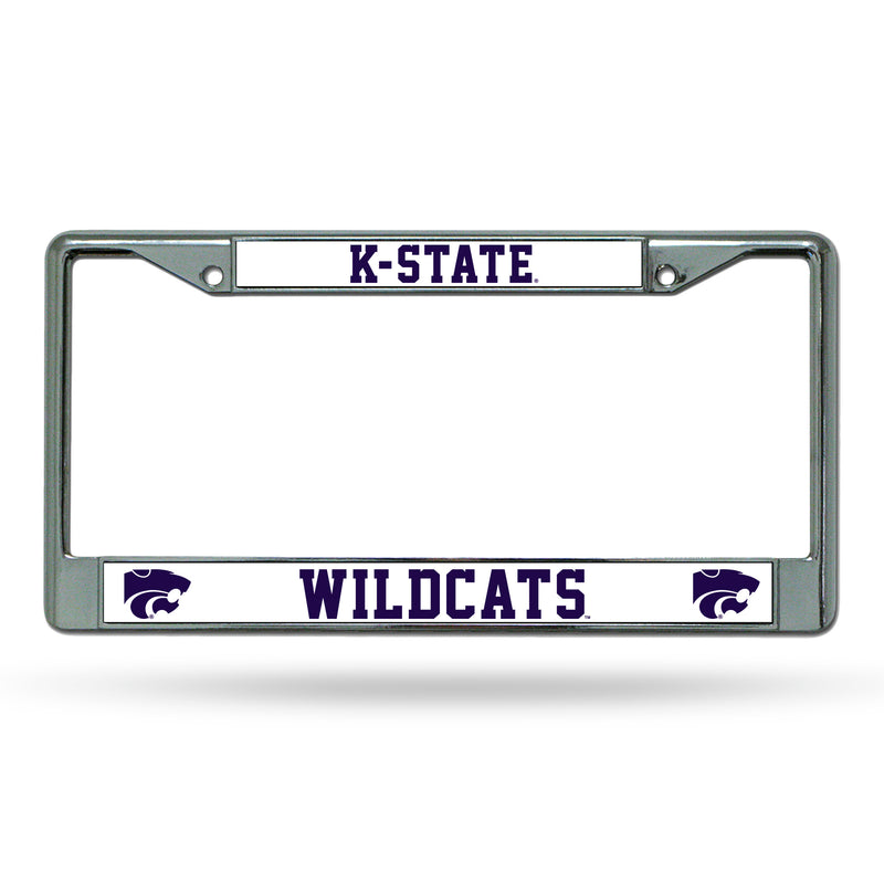 NCAA Kansas State Wildcats 12" x 6" Silver Chrome Car/Truck/SUV Auto Accessory By Rico Industries