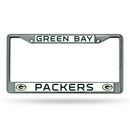 NFL Green Bay Packers 12" x 6" Silver Chrome Car/Truck/SUV Auto Accessory By Rico Industries