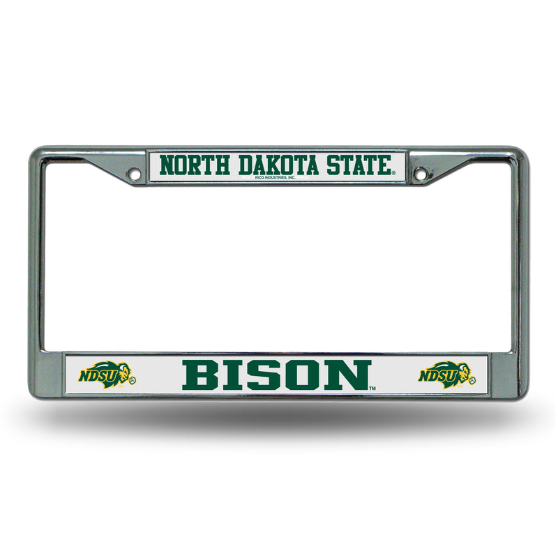 NCAA North Dakota State Bisons 12" x 6" Silver Chrome Car/Truck/SUV Auto Accessory By Rico Industries