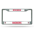 NCAA Wisconsin Badgers 12" x 6" Silver Chrome Car/Truck/SUV Auto Accessory By Rico Industries