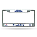 NCAA Arizona Wildcats 12" x 6" Silver Chrome Car/Truck/SUV Auto Accessory By Rico Industries