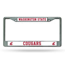 NCAA Washington State Cougars 12" x 6" Silver Chrome Car/Truck/SUV Auto Accessory By Rico Industries