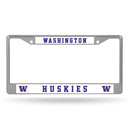 NCAA Washington Huskies 12" x 6" Silver Chrome Car/Truck/SUV Auto Accessory By Rico Industries