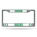 NCAA Oregon Ducks 12" x 6" Silver Chrome Car/Truck/SUV Auto Accessory By Rico Industries